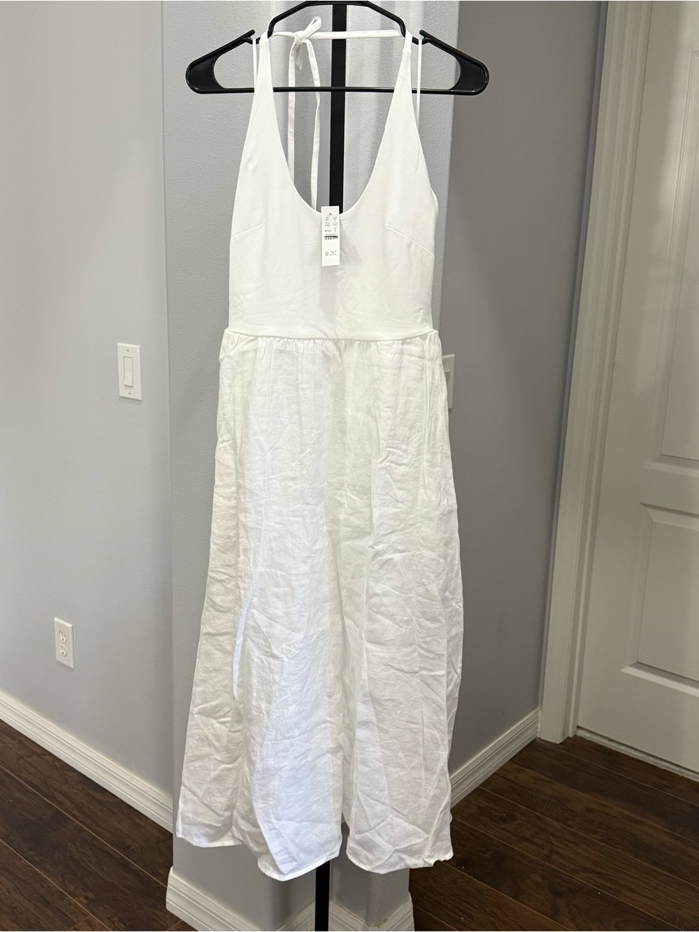 J.Crew Halter Mixy Midi Dress White Size Small NWT Cottagecore CV655 $178 - Picture 4 of 9